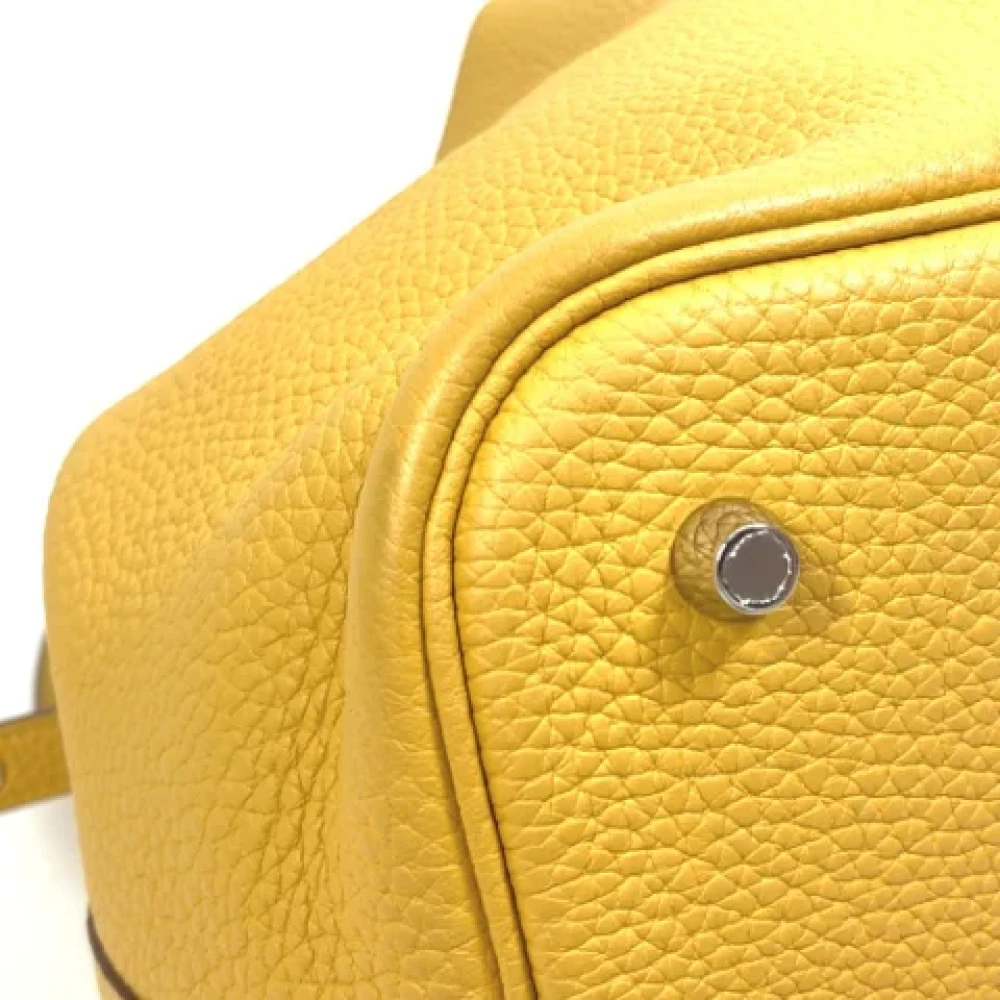 Hermès Vintage Pre-owned Leather handbags Yellow Dames