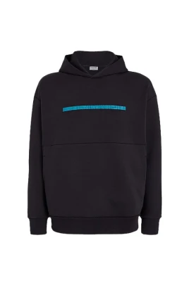 Hoodie med präglat logotyp i