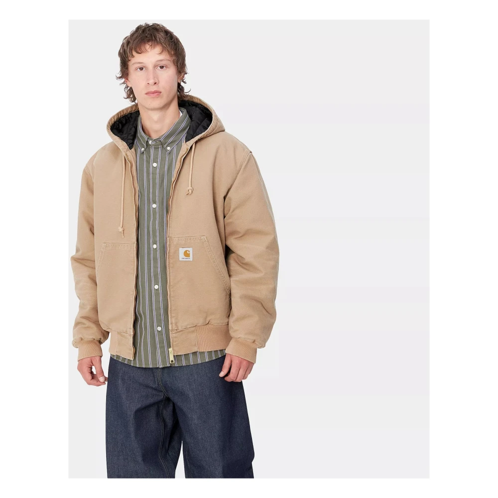 Carhartt WIP Biologische Katoenen Actieve Jas Peanuts Brown Heren