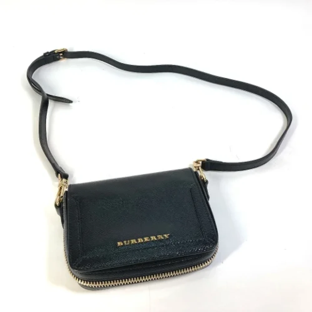 Burberry Vintage Pre-owned Leather shoulder-bags Black Dames