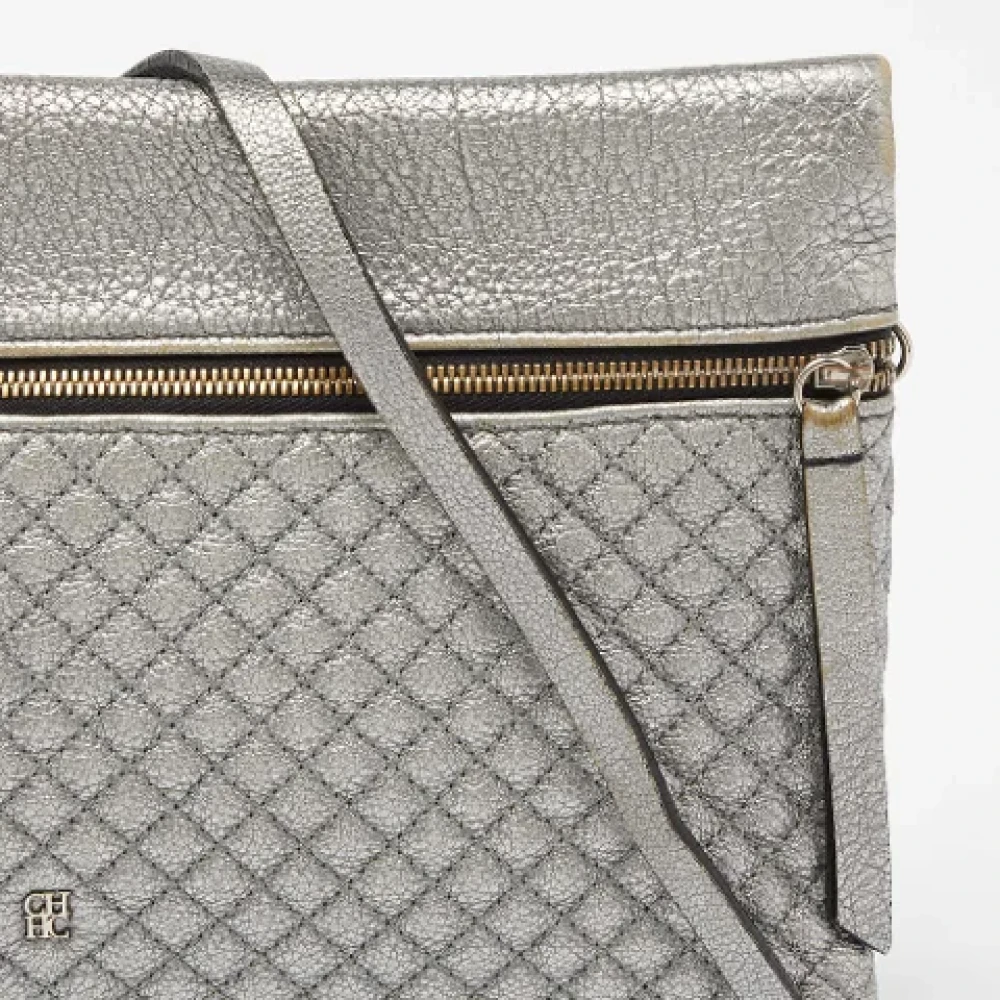 Carolina Herrera Pre-owned Leather crossbody-bags Gray Dames