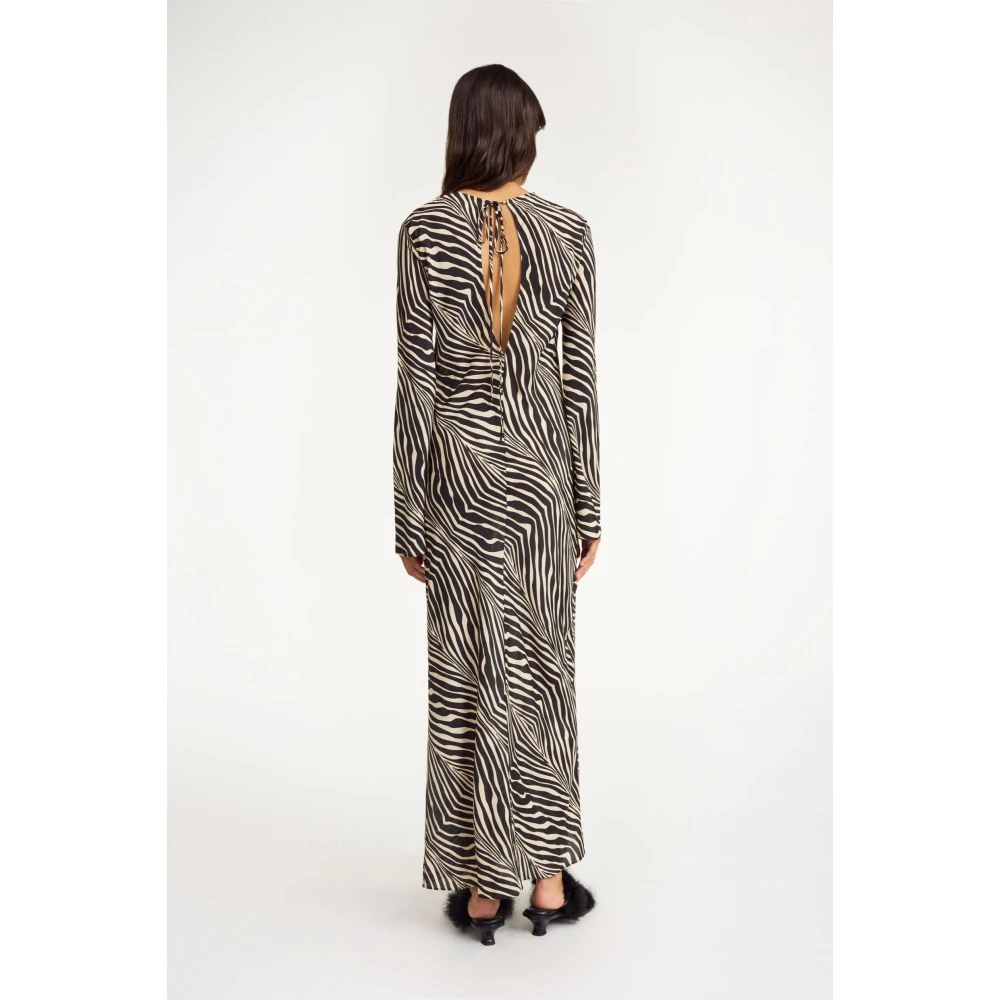 By Malene Birger Zebra Print Maxi Jurk Parise By Herenne Birger Black Dames