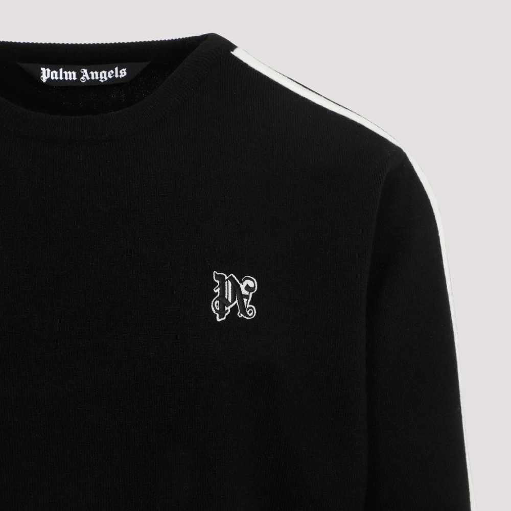 Palm Angels Monogram Track Sweater Black Heren