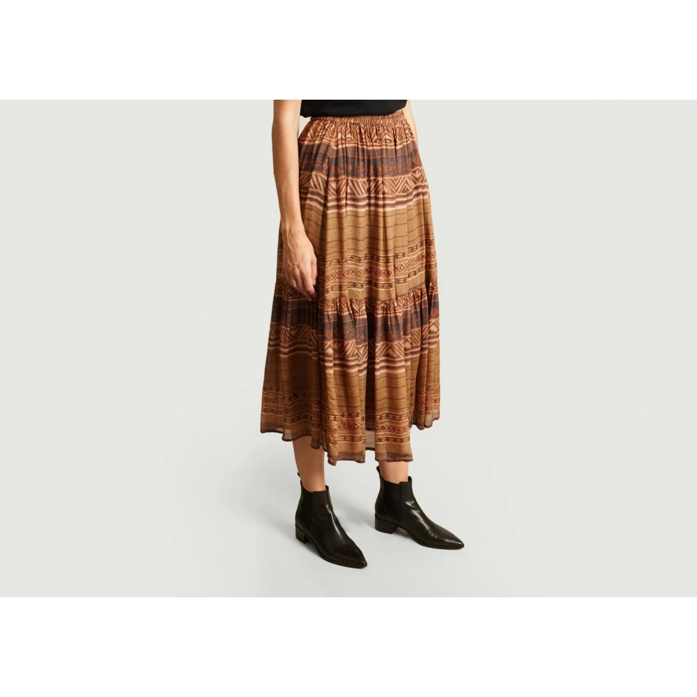 Mes Demoiselles Geometrische Oker Midi Rok Yellow Dames