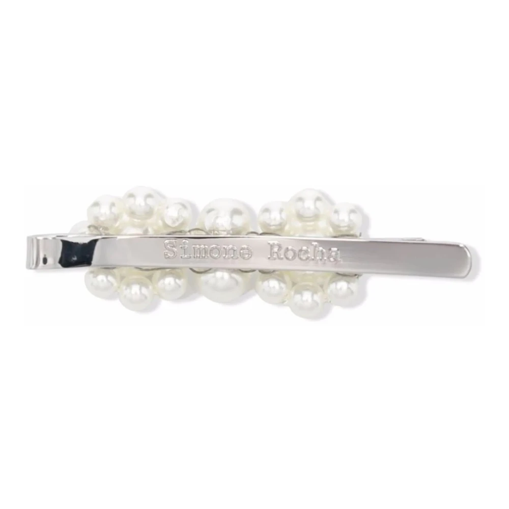 Simone Rocha Zilveren Bloem Haarklem White Dames