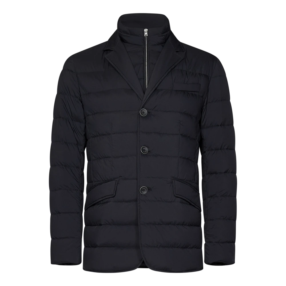 Herno Zwarte Winterjas met Afneembare Windbreaker Black Heren