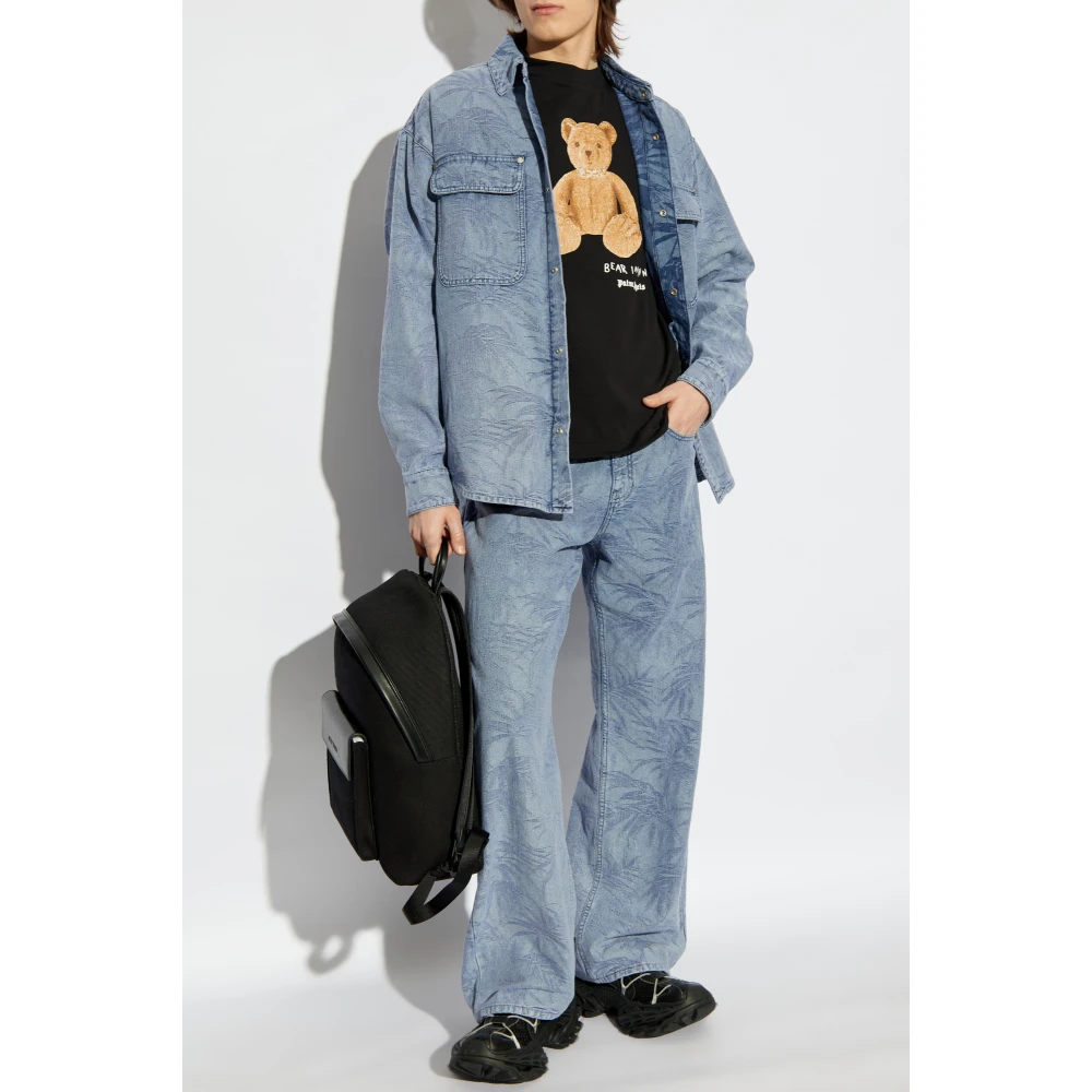 Palm Angels Denim overhemd Blue Heren