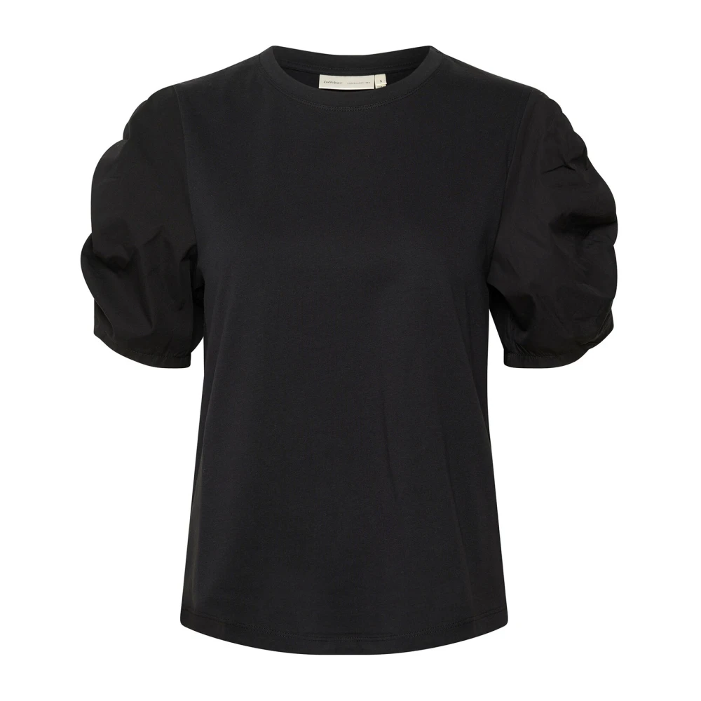 InWear Geweven Trim Tshirt Top Zwart Black Dames
