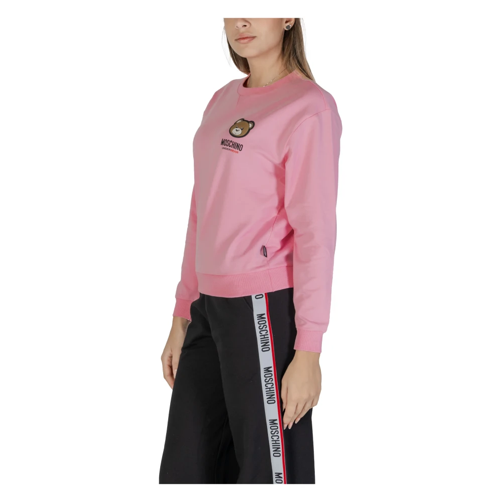 Moschino Herfst Winter Dames Hoodless Sweatshirt Pink Dames