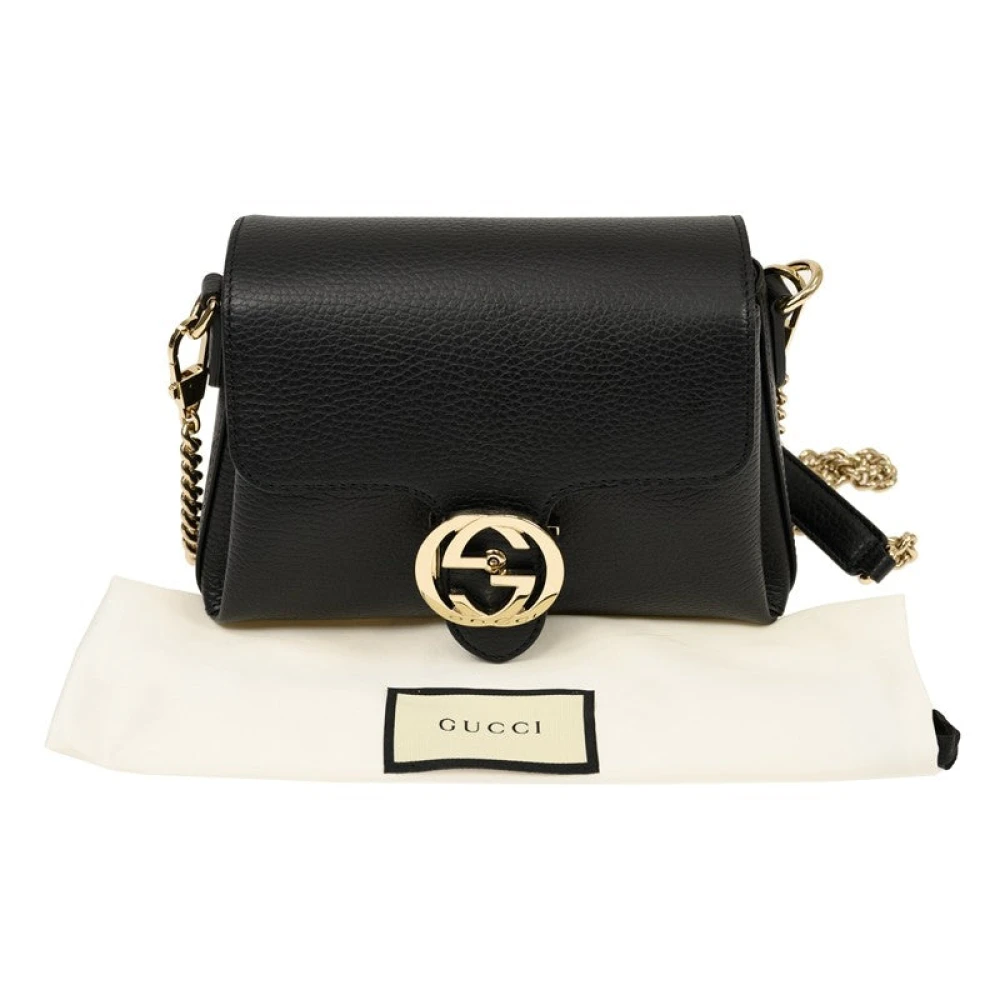 Gucci Zwarte handtas voor vrouwen Logo Leer Dollar Calf Mod. 607720 Cao0G 1000 Black Dames