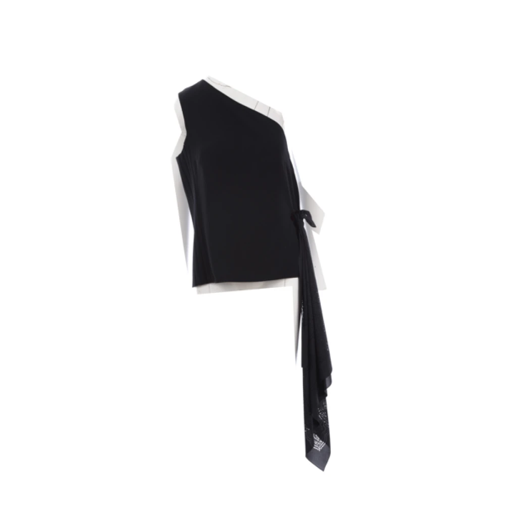 Givenchy One-Shoulder Top met Lasergesneden Bandana Detail Black Dames