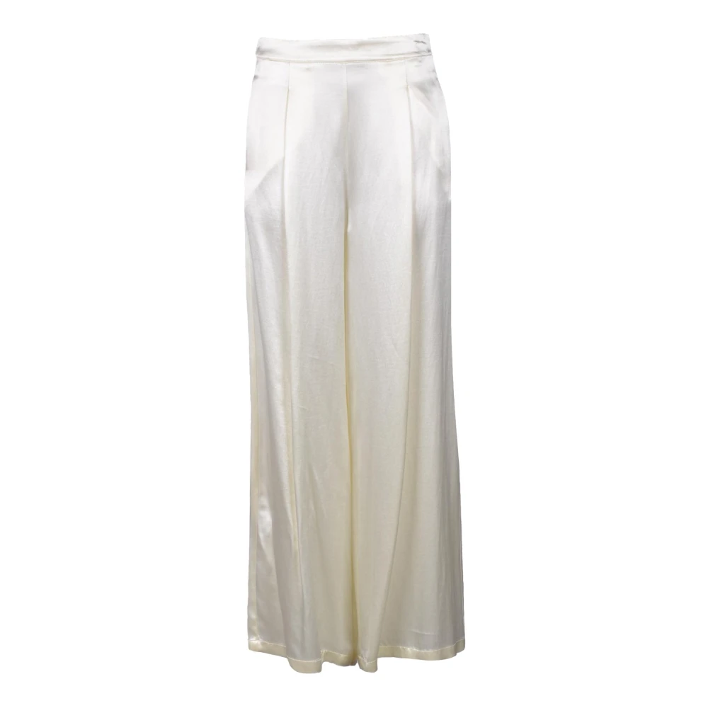 Erika Cavallini Elegante Viscose Acetaat Broek White Dames