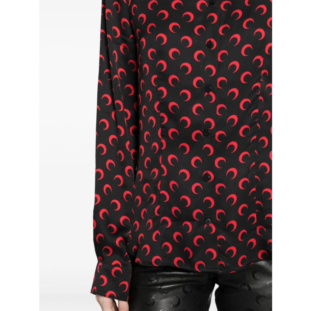 Marine Serre Zwarte Shirt voor Vrouwen Aw24 Multicolor Dames