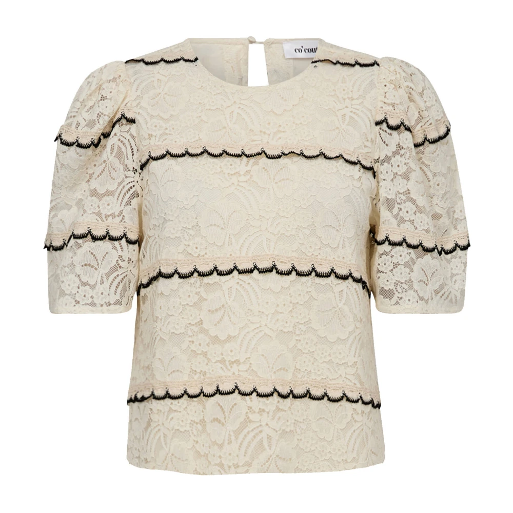 Co'Couture Elegante Kant Blouse Off White Dames