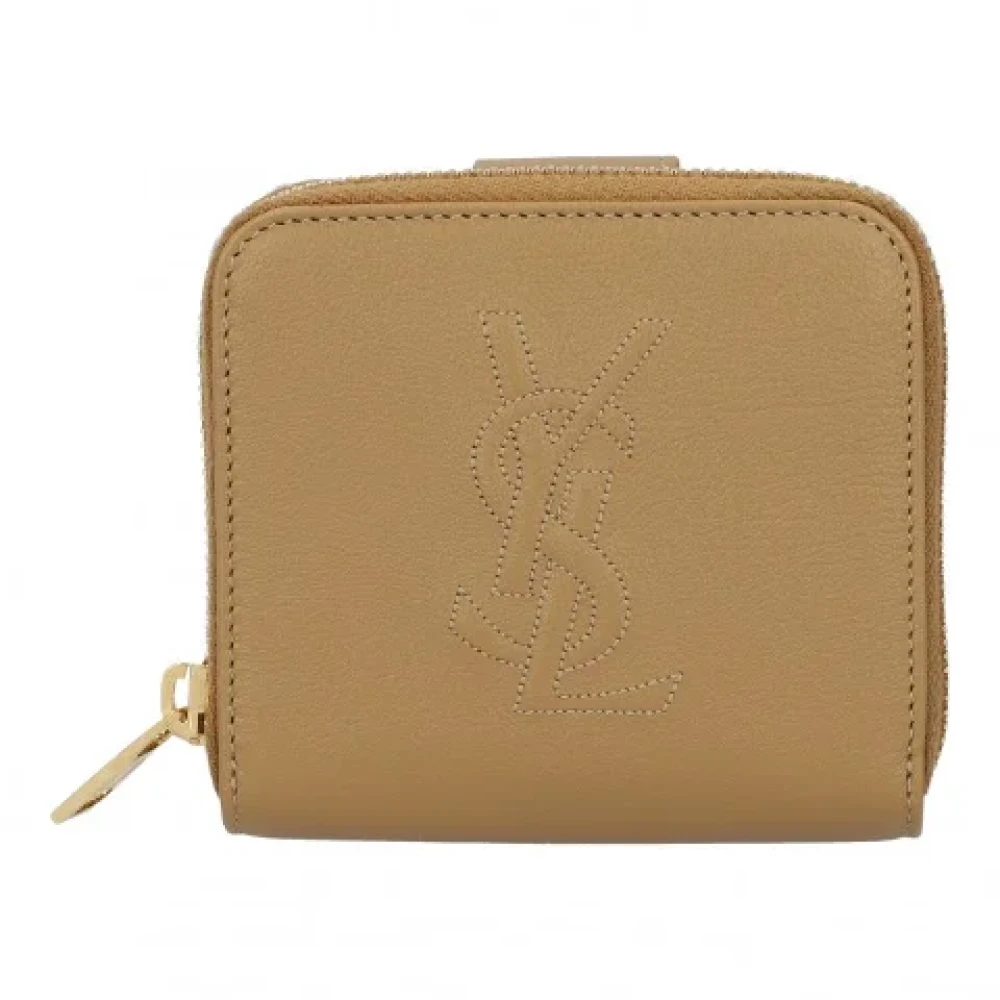 Yves Saint Laurent Vintage Pre-owned Leather wallets Beige Dames