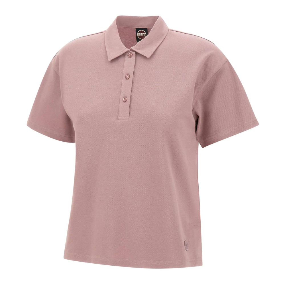 Colmar Vrouw Roze Fitness Dames, Xl, Katoen, Piqué Polo Shirt Met Splitjes