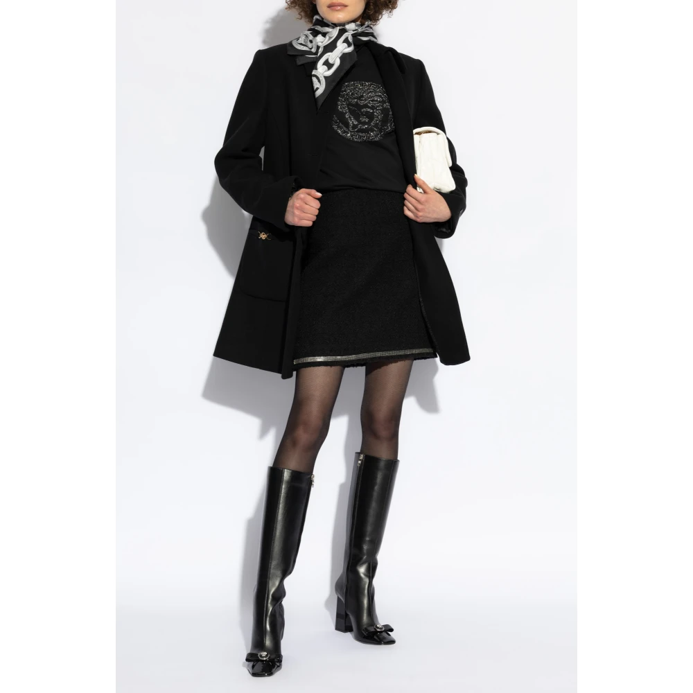 Versace Sweatshirt met glinsterende kristallen Black Dames