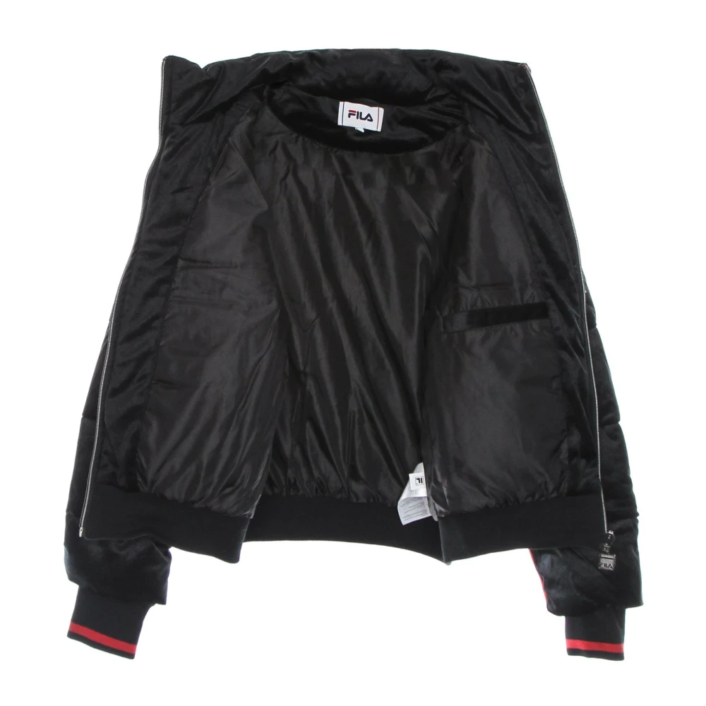 Fila Zwarte Cropped Puff Jack met Hoge Kraag Black Dames