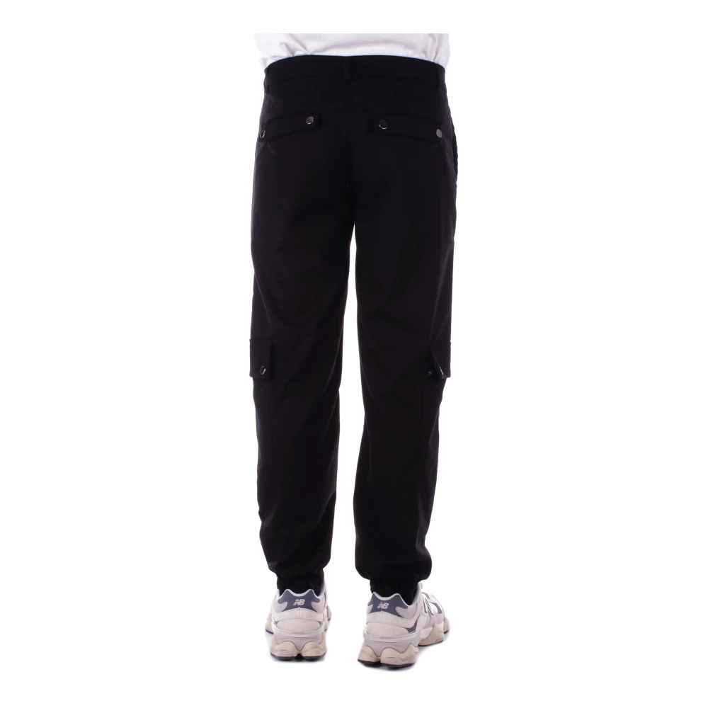 Costume National Zwarte broek met logodecoratie Black Heren