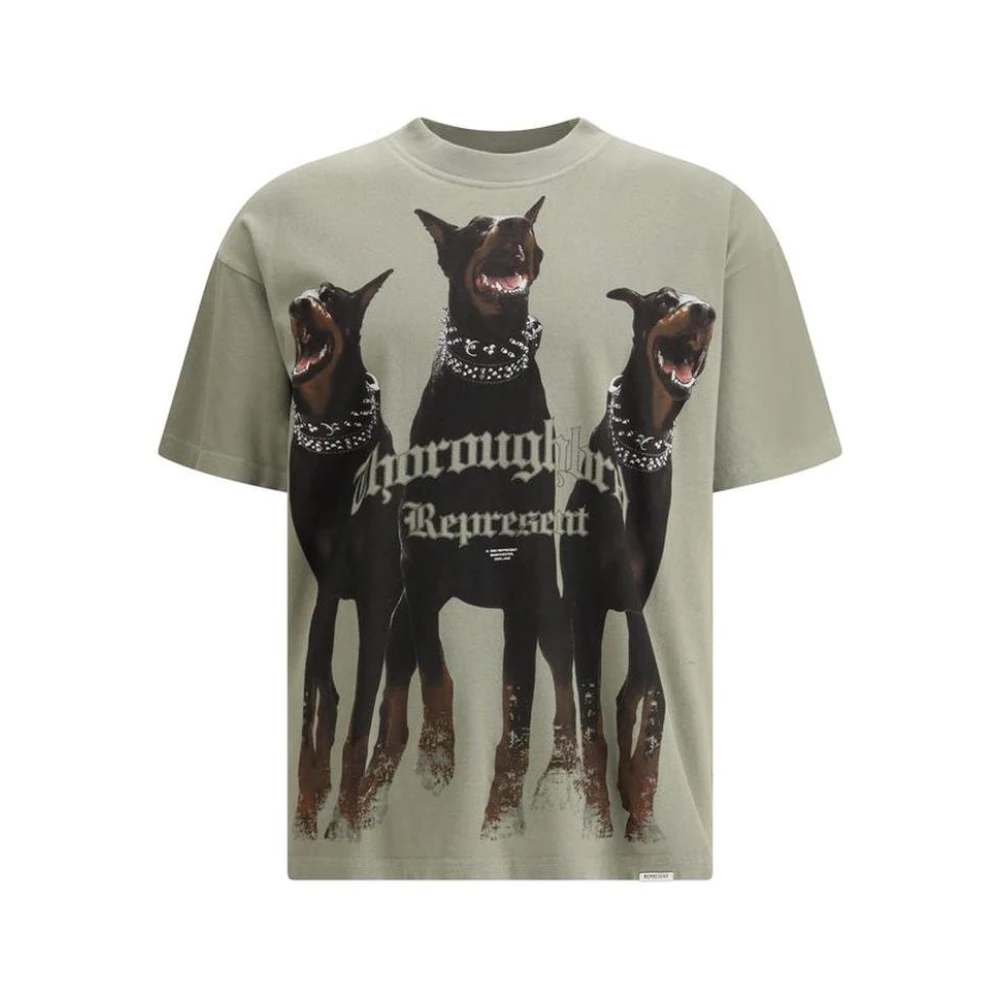 Represent Men's Green Maxi Print Cotton T-Shirt