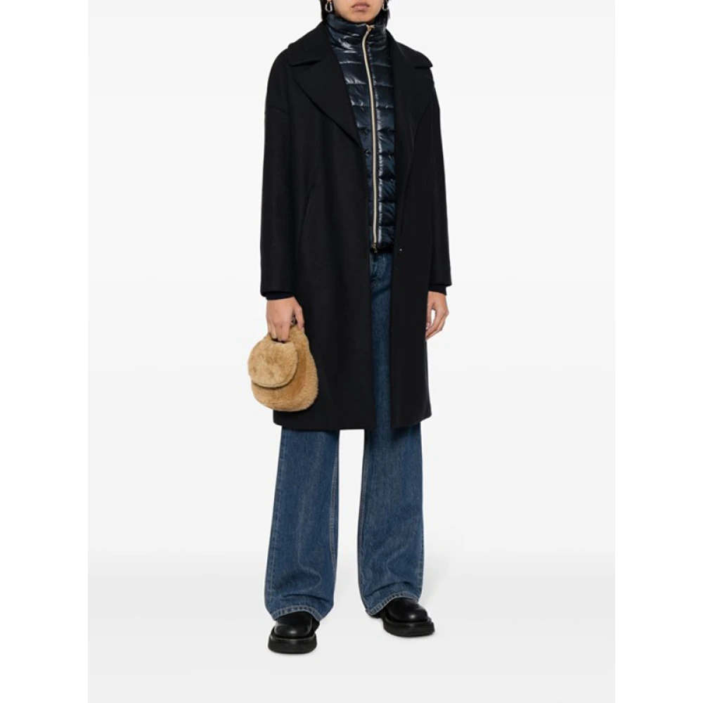 Herno Navy Blauwe Panel Winterjas Blue Dames