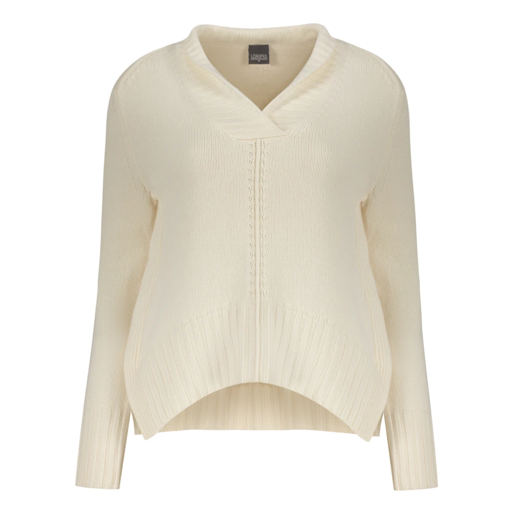 Lorena Antoniazzi Luxe Cashmere V-hals Trui White Dames