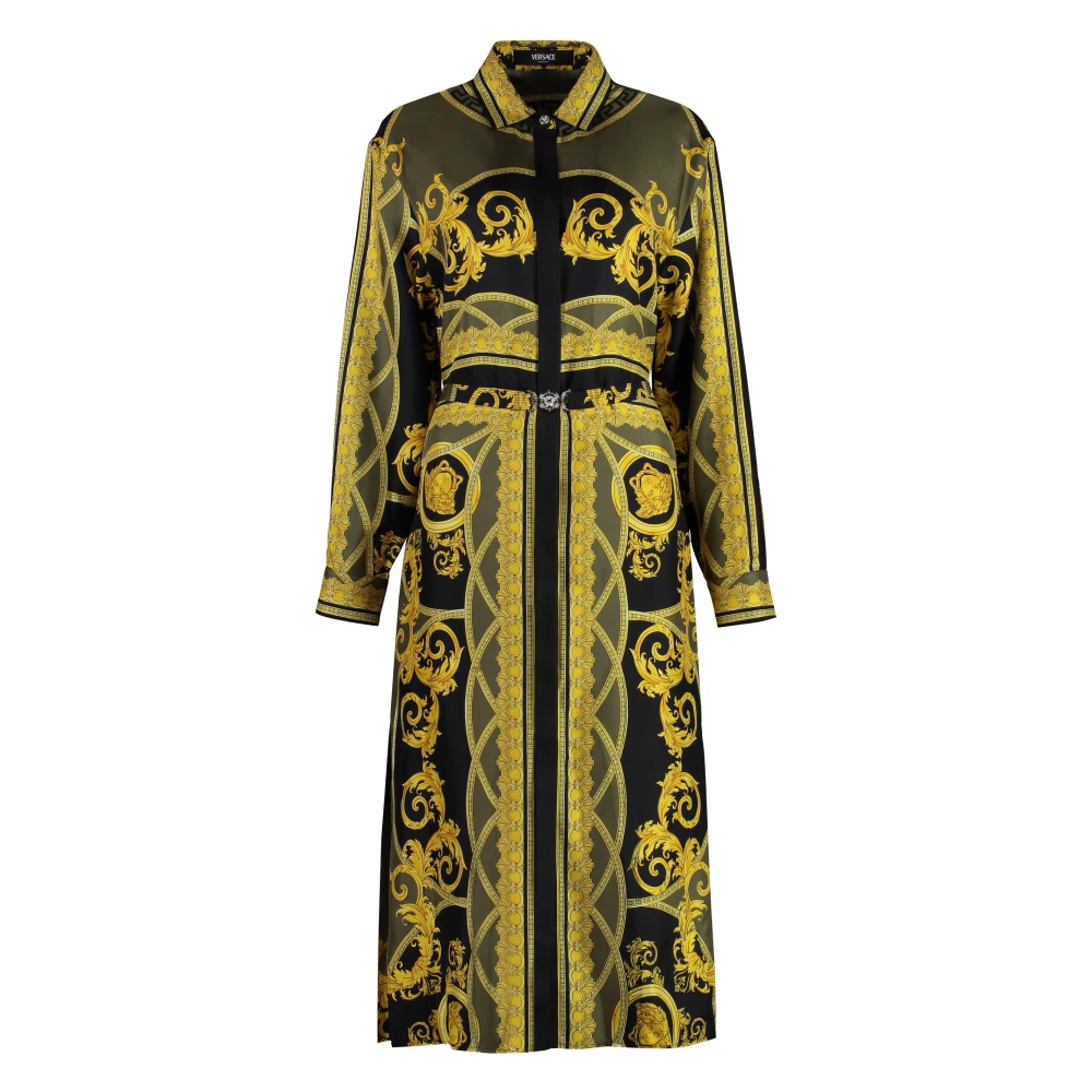 Versace Women's La Coupe Des Dieux Silk Midi Shirt Dress