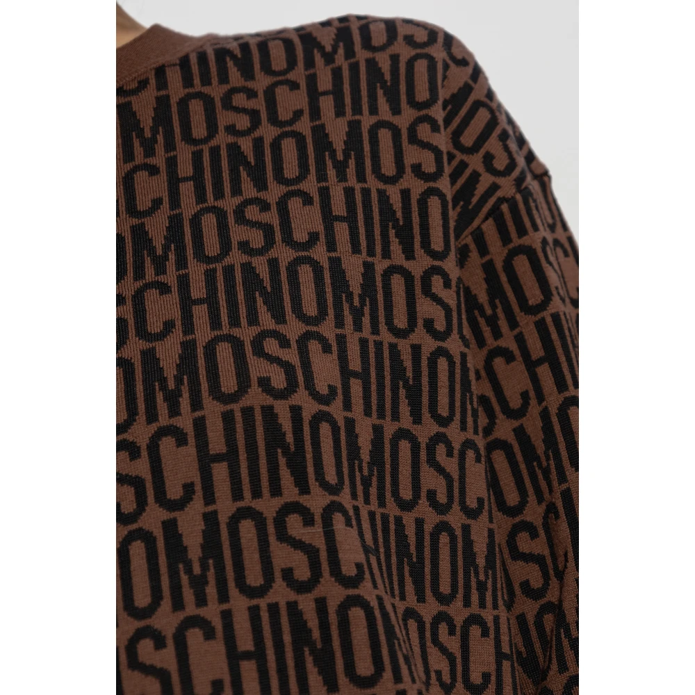 Moschino Trui met logo Brown Dames