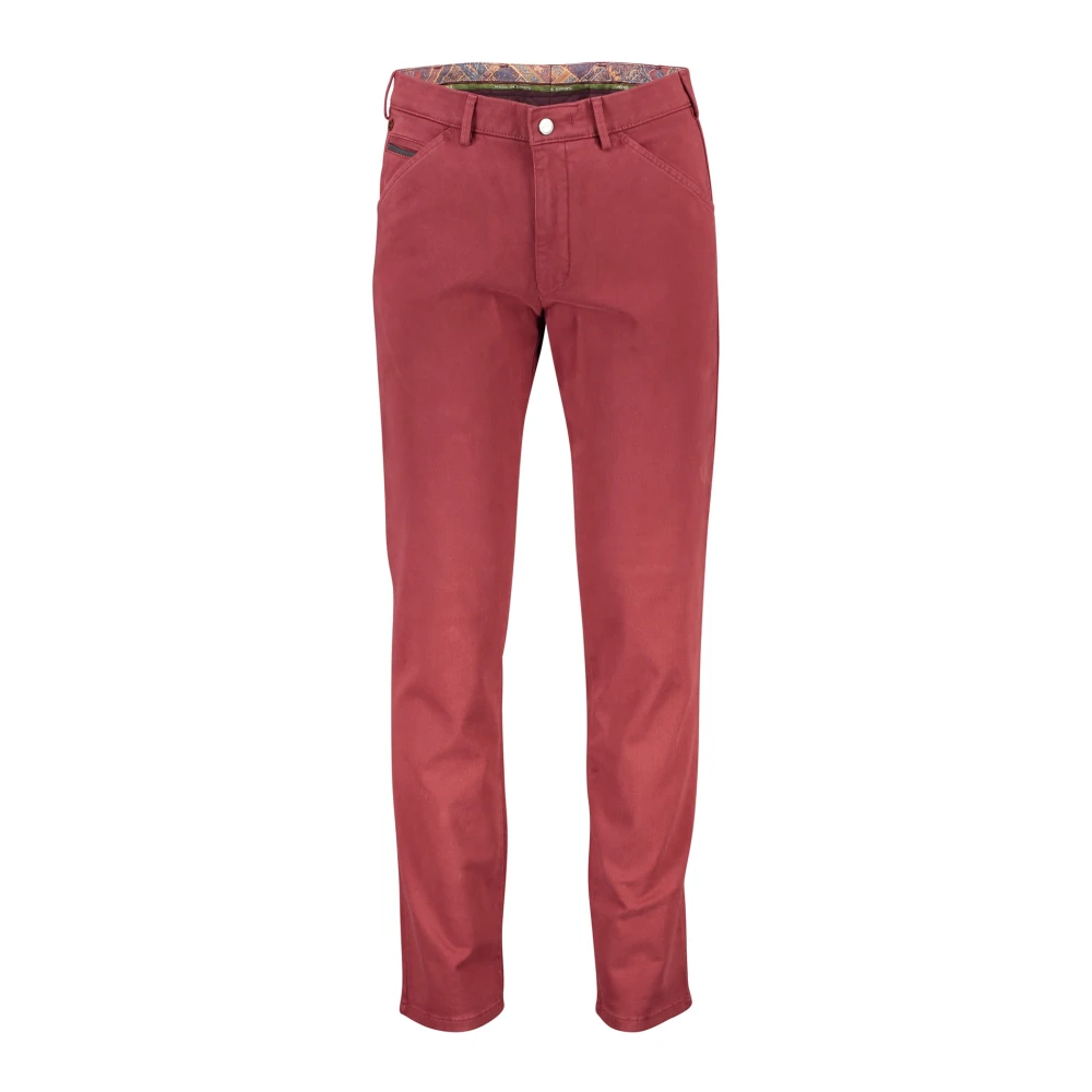 Meyer Chino katoenen broek model Chicago rood effen katoen