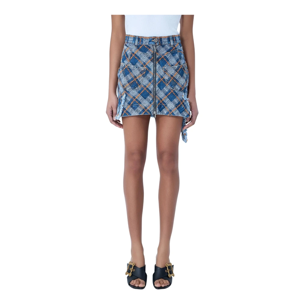 Vivienne Westwood Women's Blue Denim Sailor Mini Skirt - Denim Skirts - W26 - Skirts