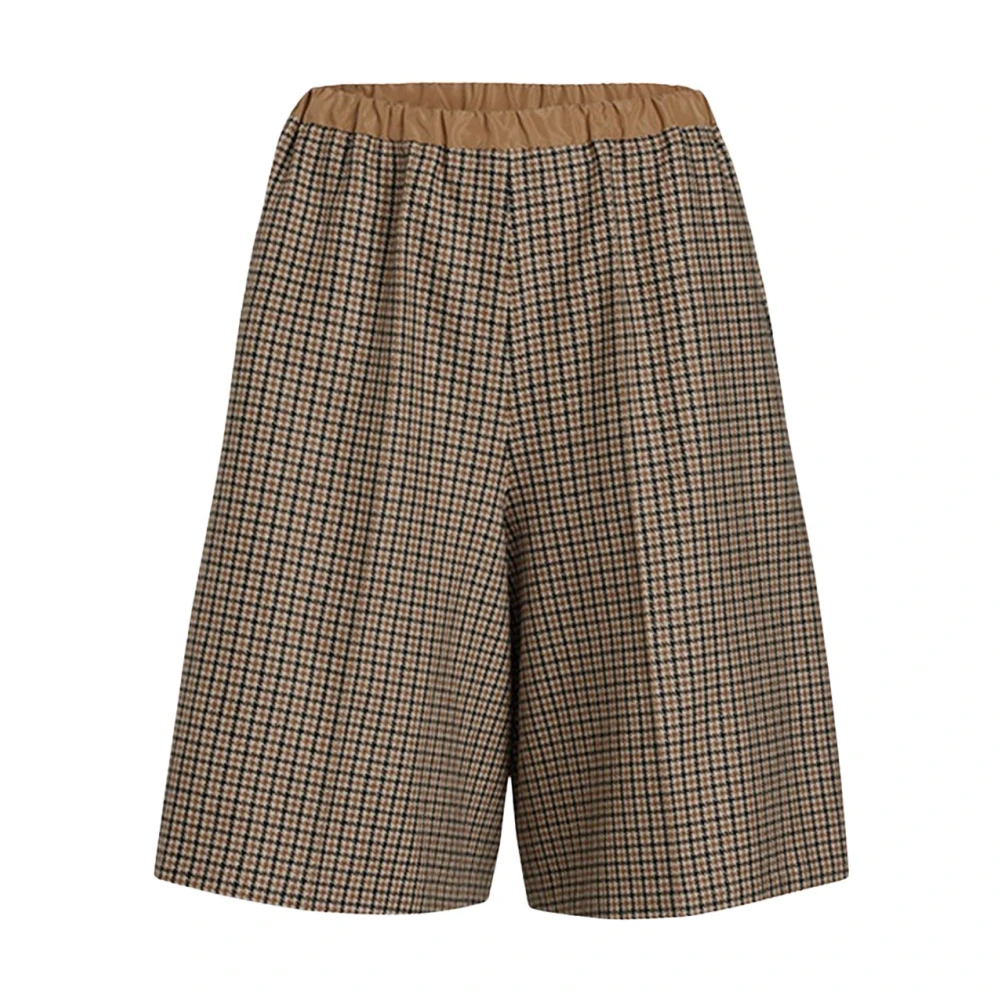 Patou Wollen Longline Shorts Brown Dames