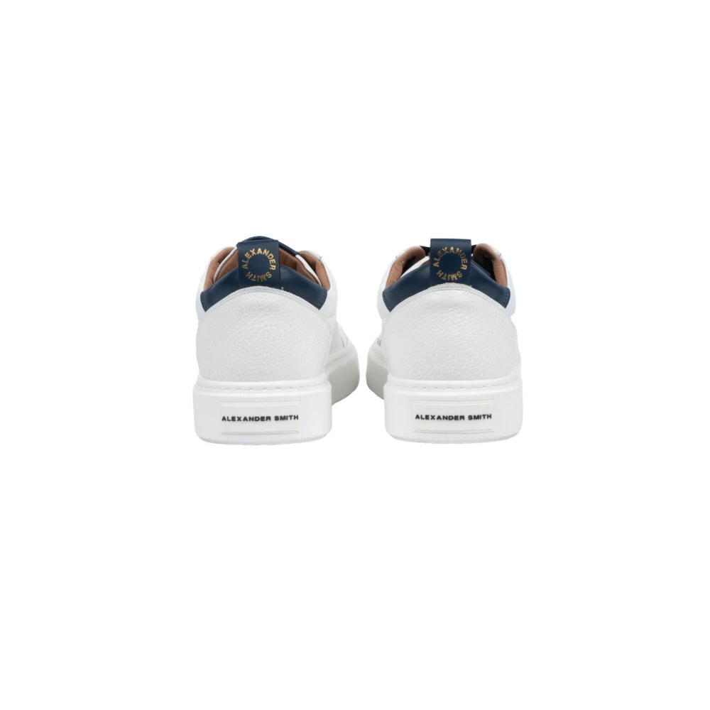 Alexander Smith Witte en Blauwe Sneakers White Heren