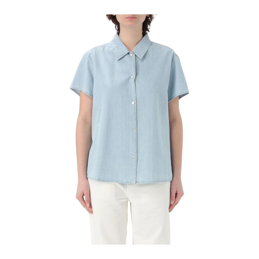 A.p.c. Blå Klassisk Denim Kortärmad Skjorta