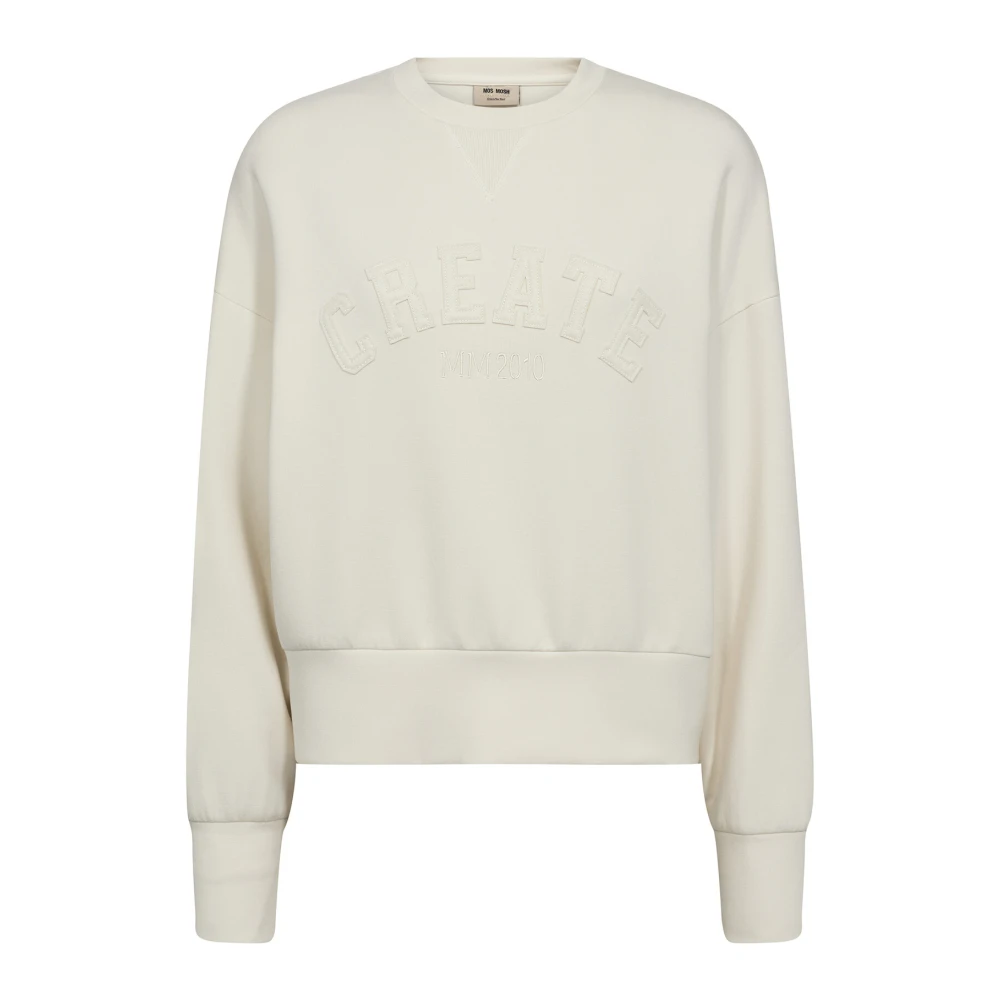 MOS MOSH Coole Sweatshirt met Retro College Vibes Beige Dames