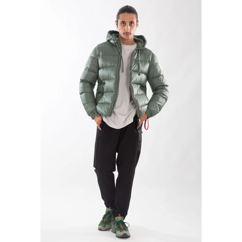 Afterlabel Glanzende Hooded Donsjas Green Heren