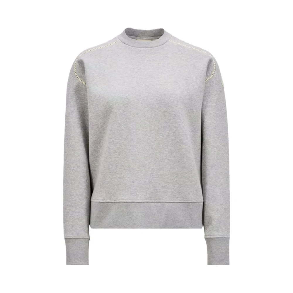 Moncler Geborduurde Sweatshirt met Elegante Schouderdetails Gray Dames