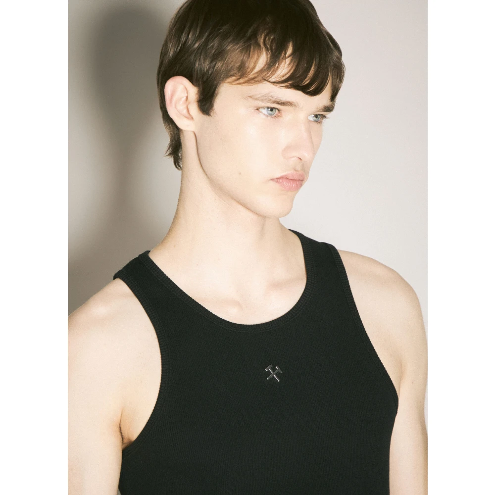 GmbH Scoop Neck Logo Tank Top Black Heren