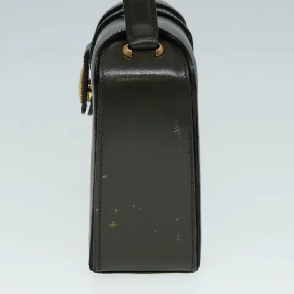 Celine Vintage Pre-owned Leather handbags Green Dames