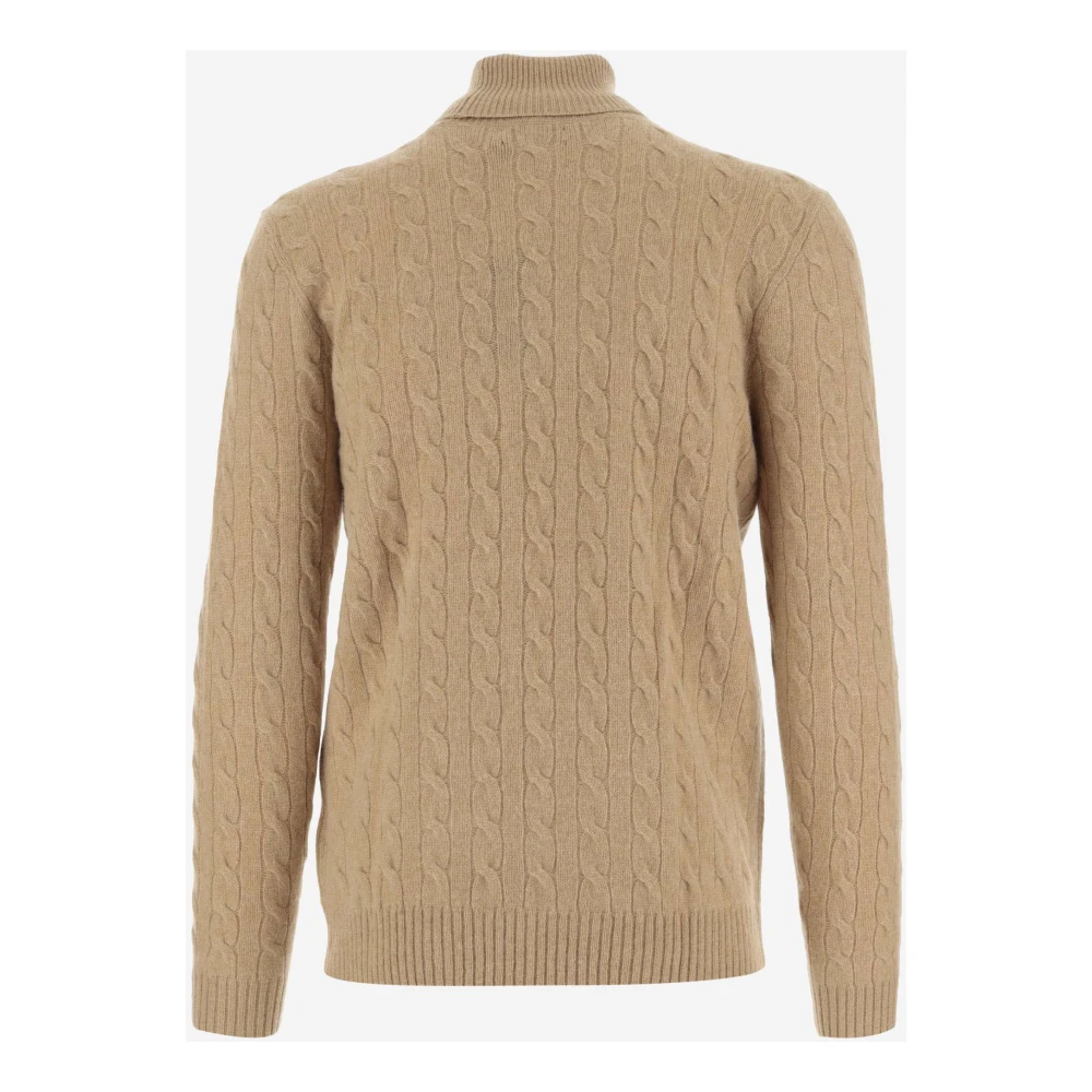 Polo Ralph Lauren Wol Kasjmier Pullover Hoge Hals Trui Beige Heren
