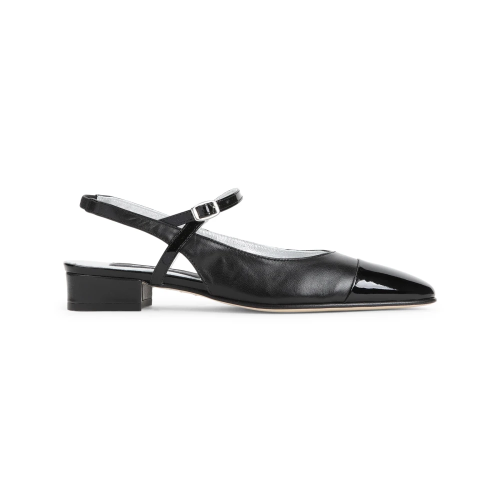 Carel Svarta Lädertofflor Elegant Stil Black, Dam