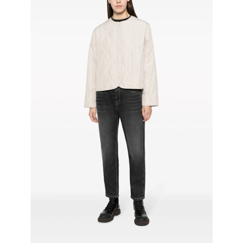 BRUNELLO CUCINELLI Hoge Taille Rechte Pijp Jeans in Houtskoolgrijs Black Dames
