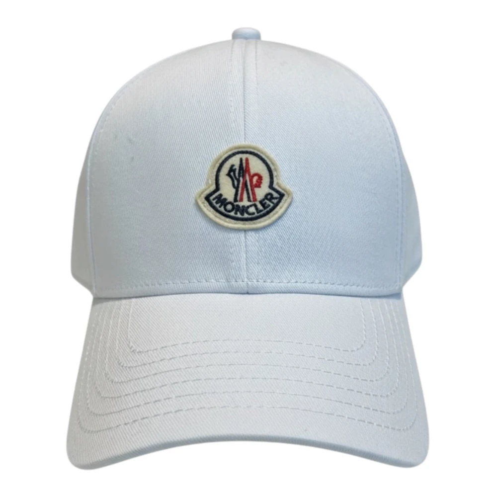 Moncler White Hats & Caps, Male, One Size, Monogram Baseball Cap