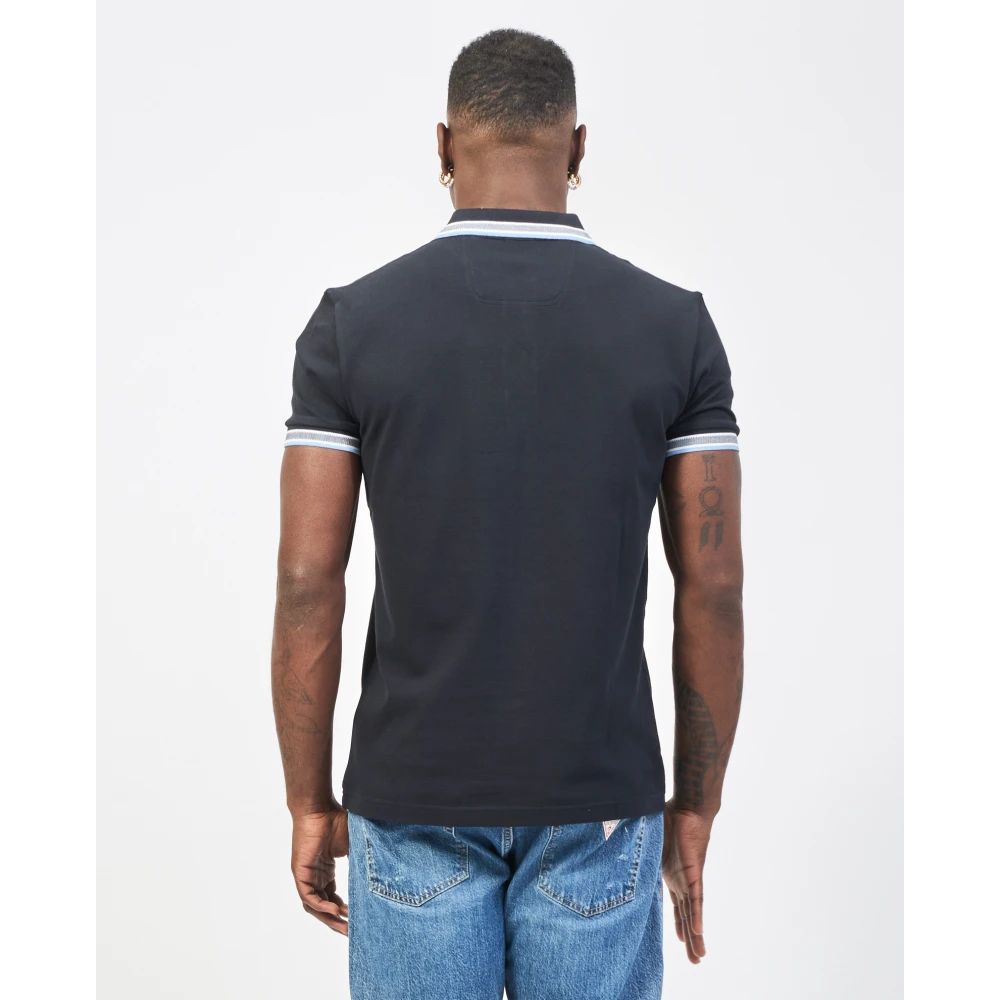Hugo Boss Blauw Poloshirt met Contrastdetails Blue Heren