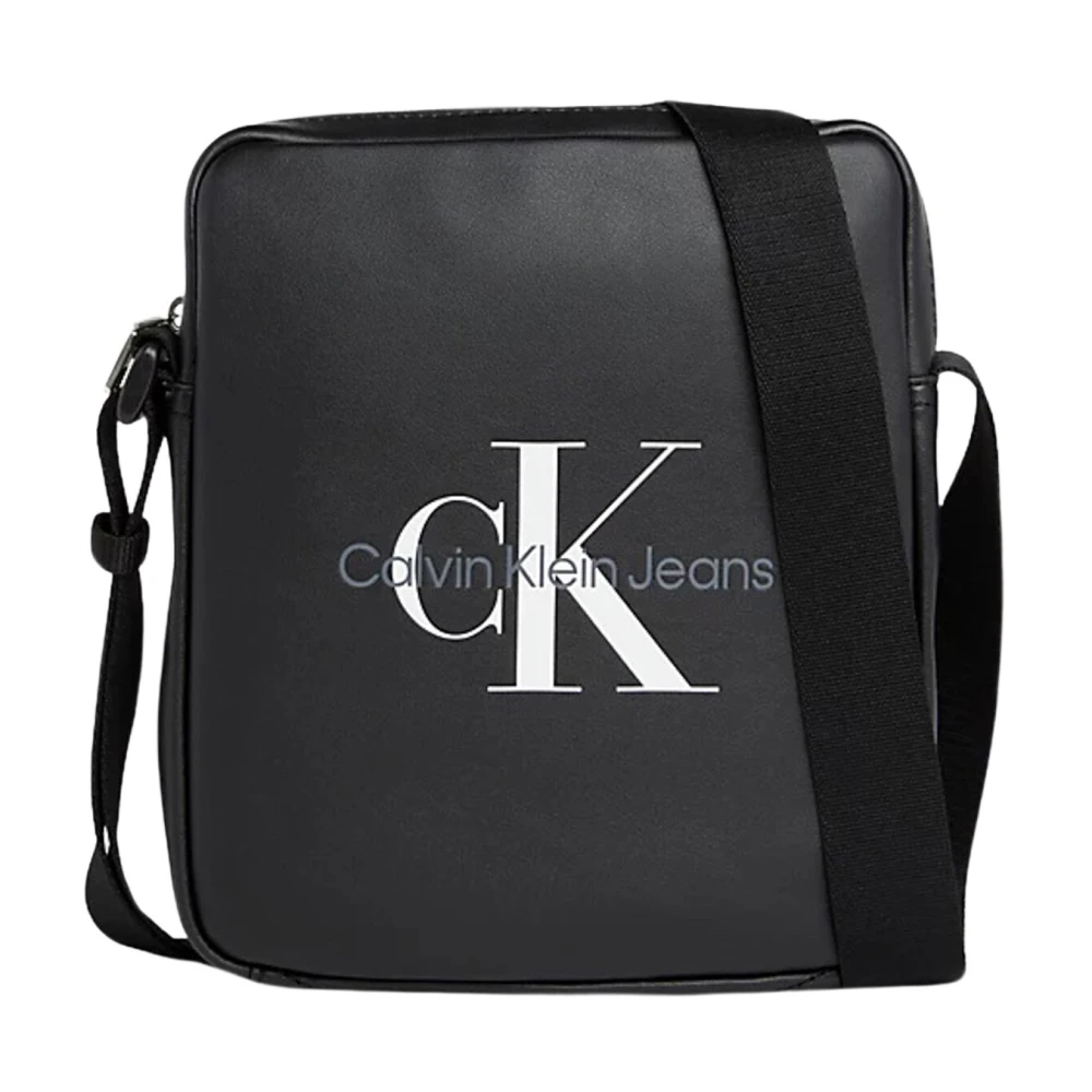 Calvin Klein Jeans Verstelbare Crossbody Tas Effen Patroon Black Heren