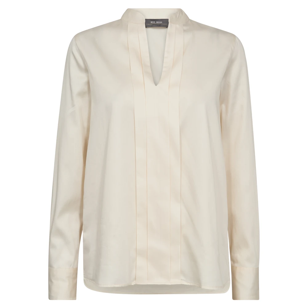 MOS MOSH Plooi Blouse Beige Dames
