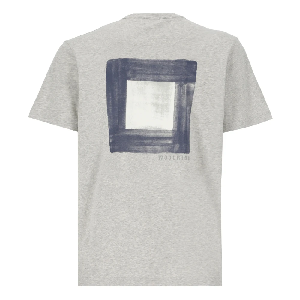 Woolrich Grijze Katoenen T-shirt met Borstzak Gray Heren