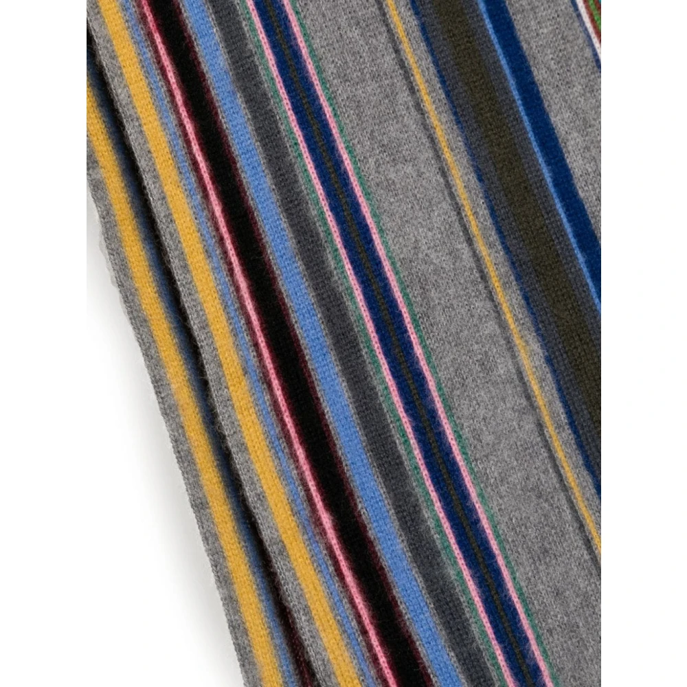 Paul Smith Gestreepte Wollen Sjaal met Franje Multicolor Heren