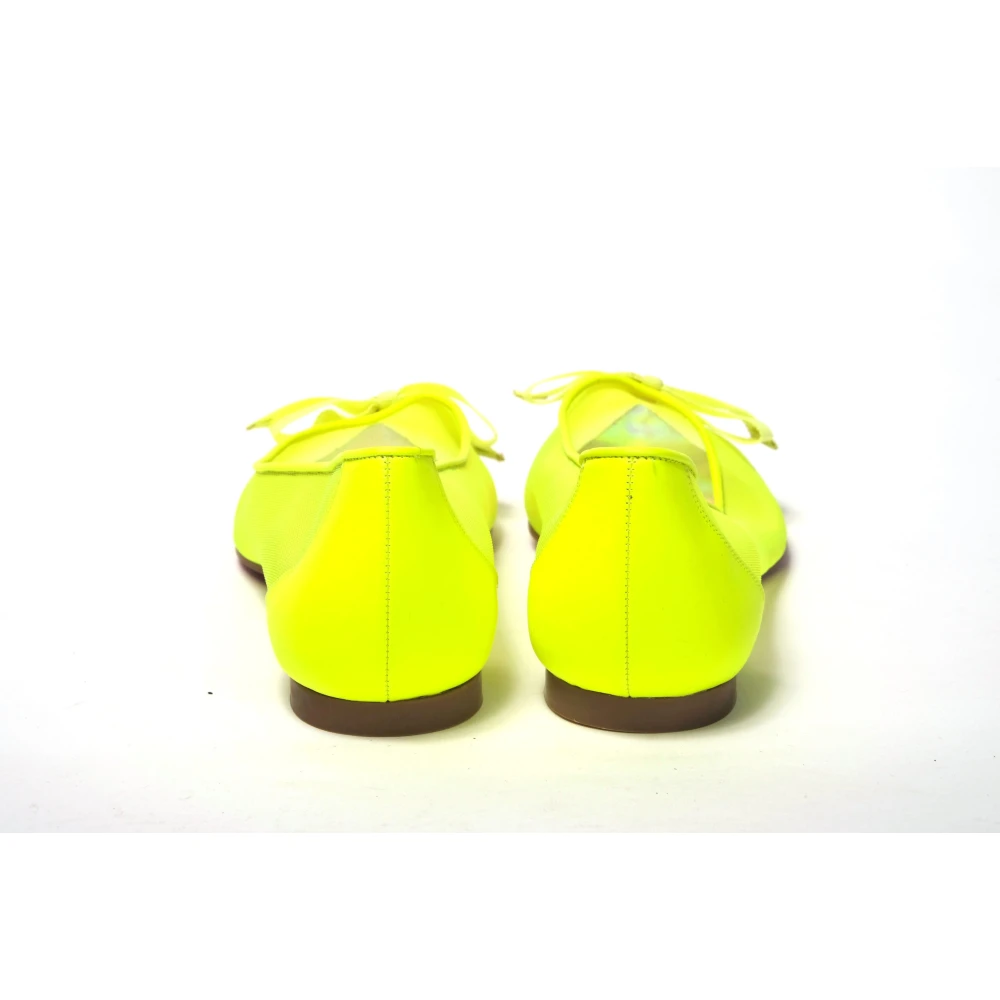 Christian Louboutin Fluro Gele Platte Puntige Schoen Yellow Dames