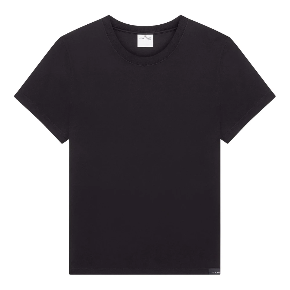 Courrèges Zwart Logo Applique T-shirt Black Heren