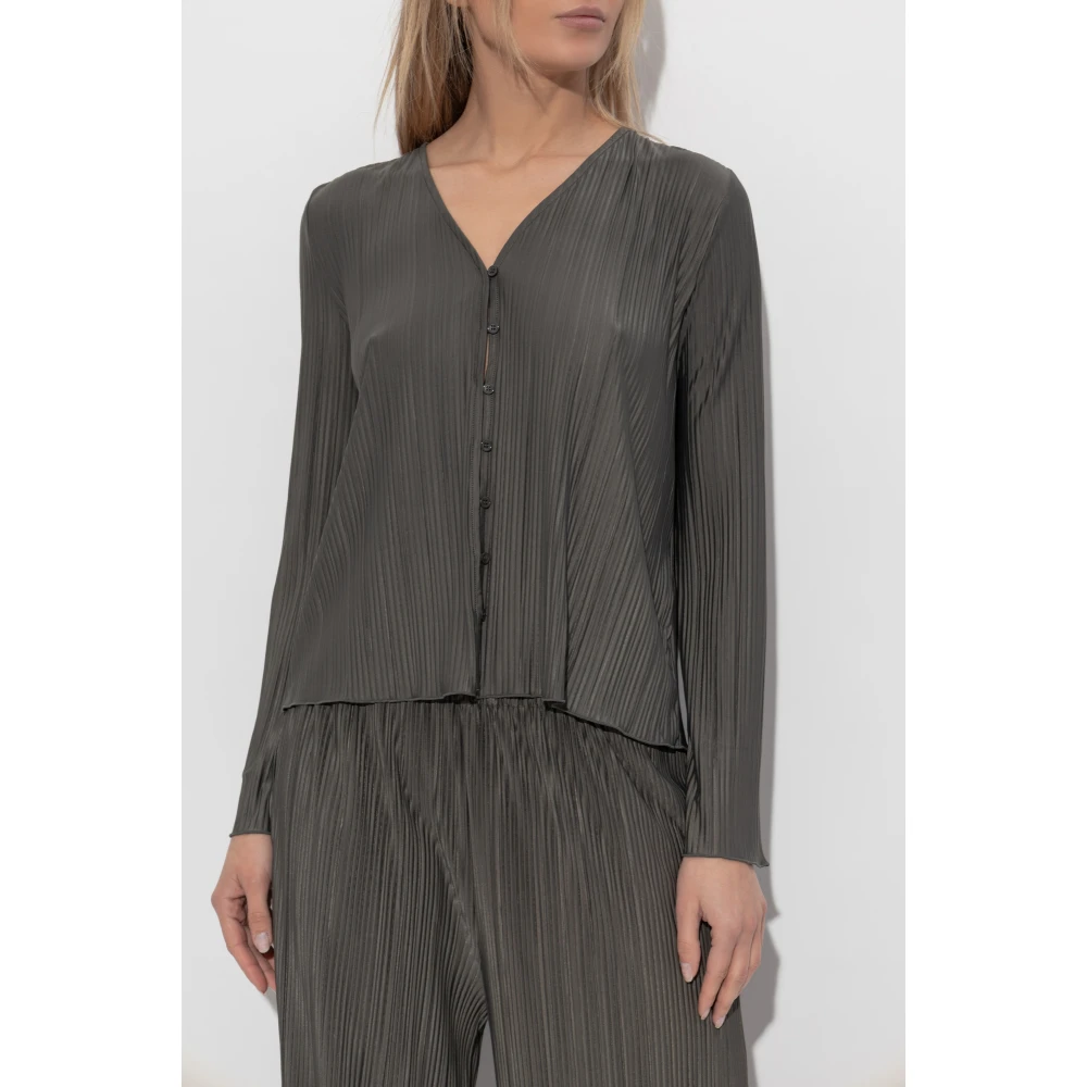 Samsøe Geplooide Blouse Sauma Gray Dames